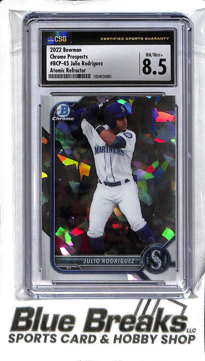 Julio Rodriguez BCP-45 - 2022 Bowman - Atomic Refractor - GMA 8.5 - Baseball - Mariners