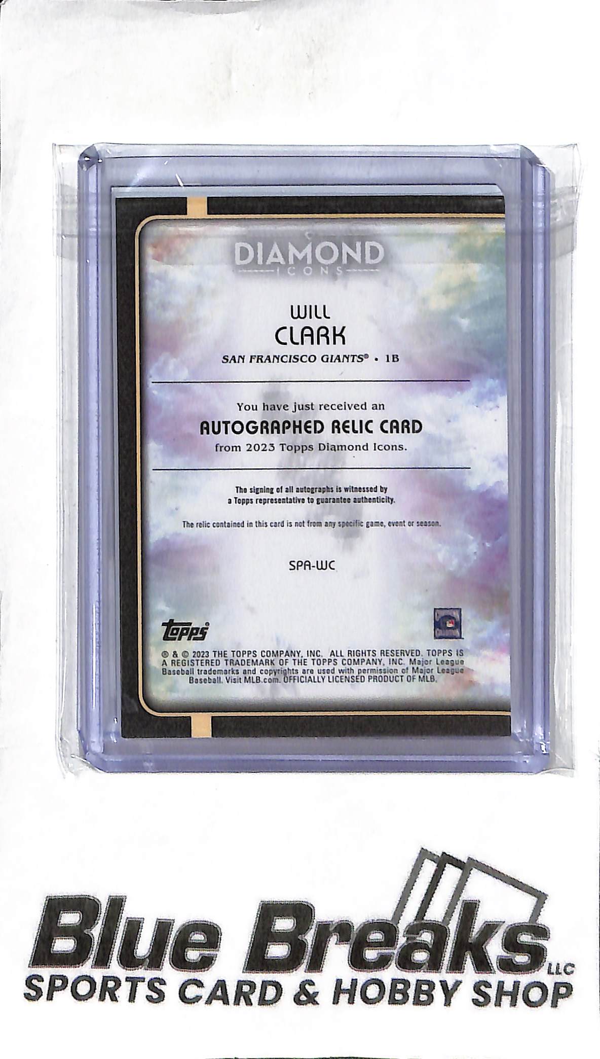 Will Clark SPA-WC - 2023 Diamond Icons - Patch Auto Red 2/5 - Baseball - Giants