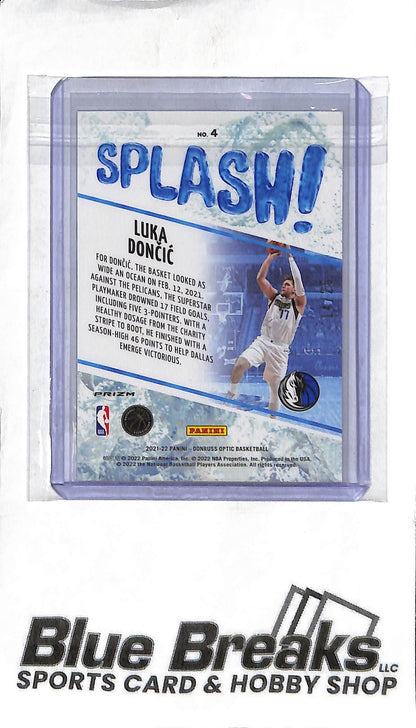 Luka Doncic #4 - 2021-22 Optic - Splash! Pink 14/25 - Basketball - Mavericks - Lakers