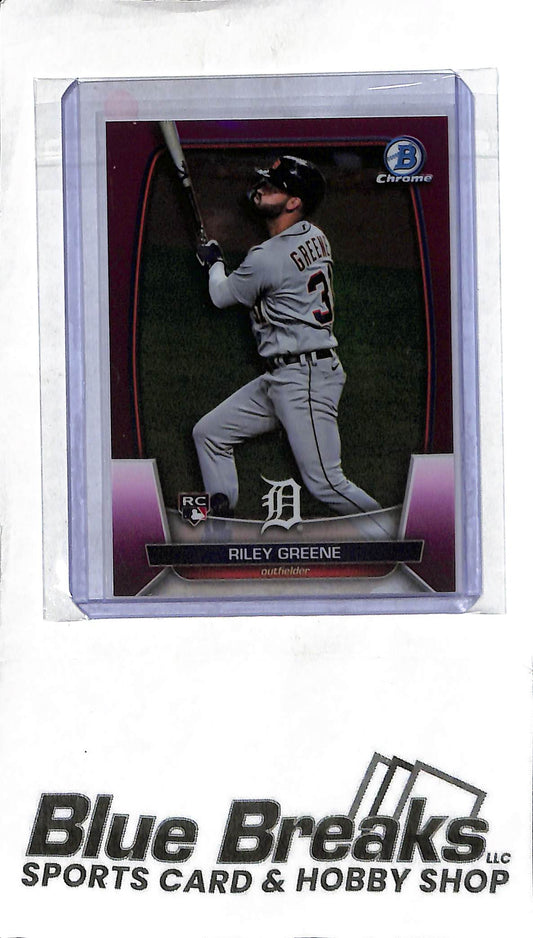 Riley Greene 29 - 2023 Bowman Chrome - Fushia 019/299 - RC - Baseball - Tigers