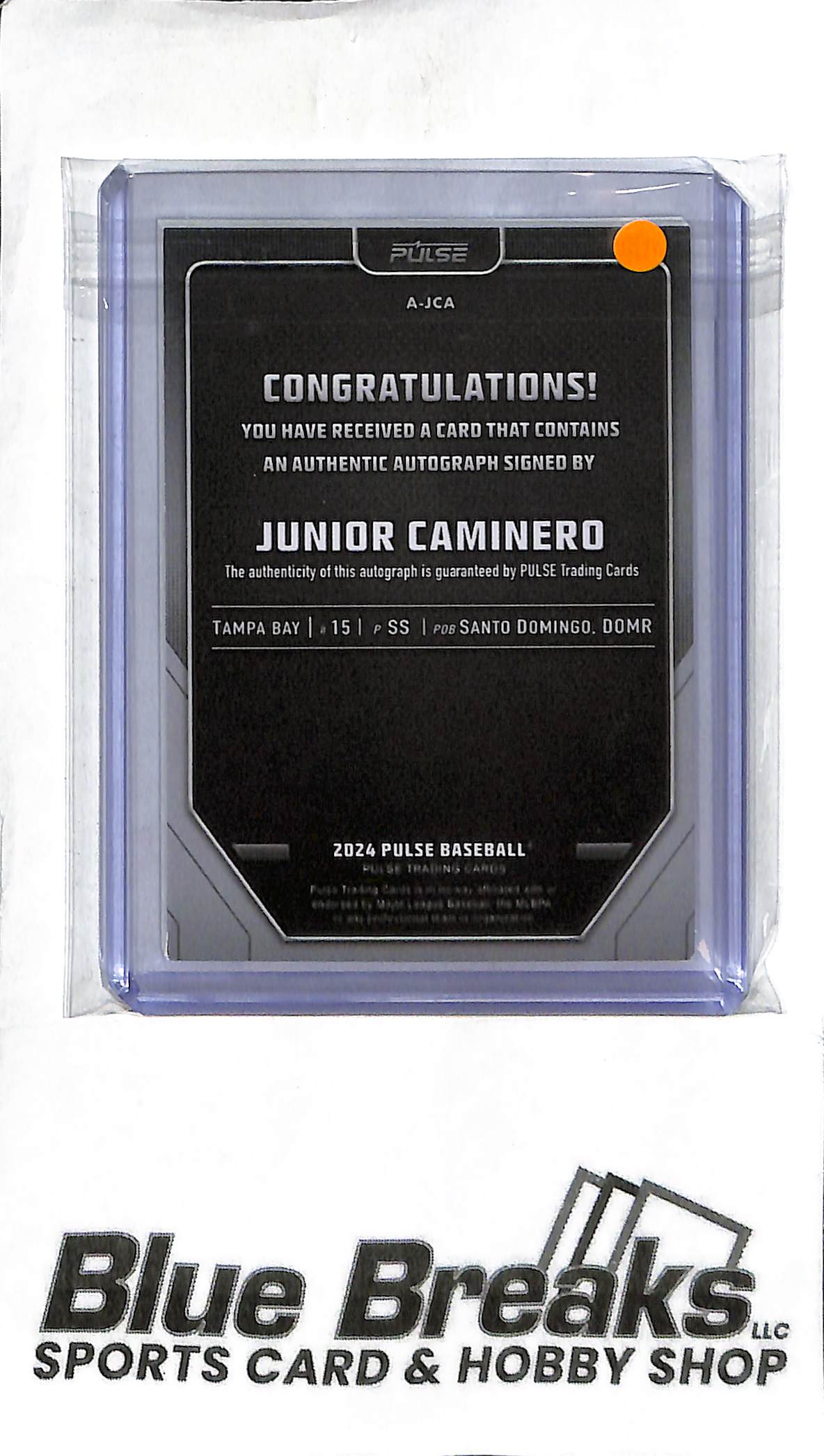 Junior Caminero A-JCA - 2024 Pulse Baseball - Auto - Baseball - Rays