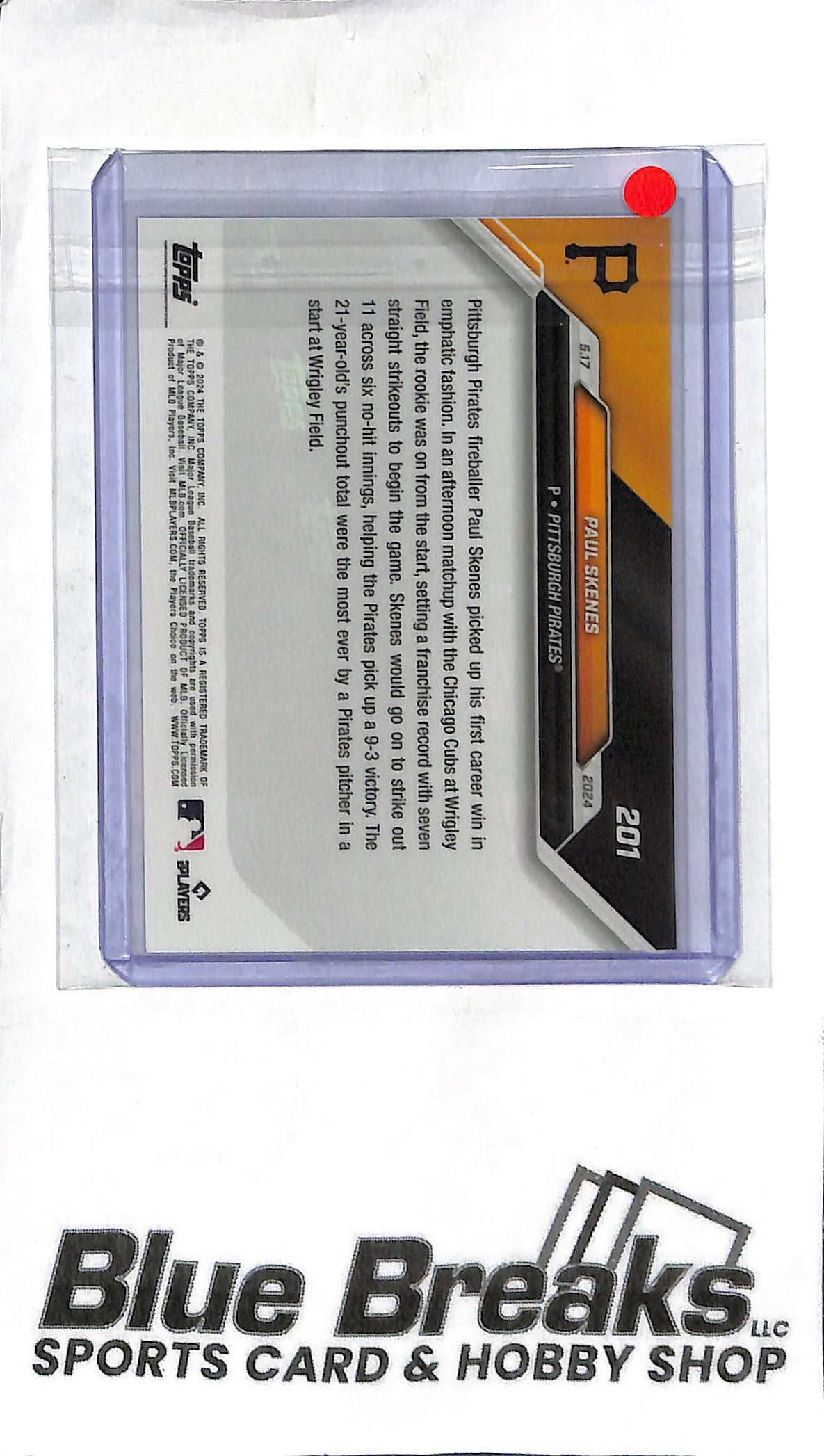 Paul Skenes 201 - 2024 Topps Now - RC - 1st Career Win - Baseball - Pirates