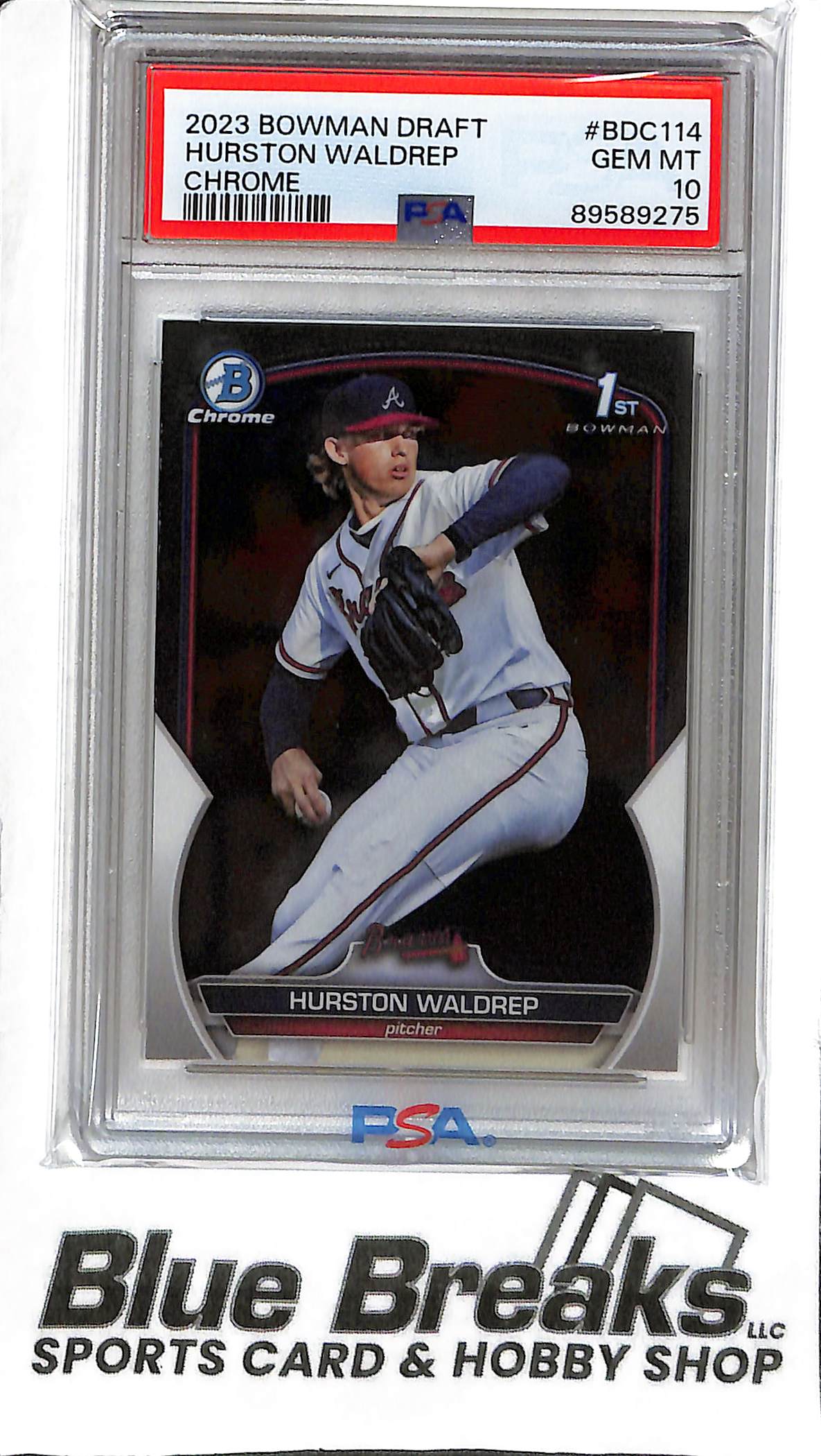 Hurston Waldrep BDC-114 - 2023 Bowman Draft - 1st Chrome - PSA 10 - Baseball - Braves