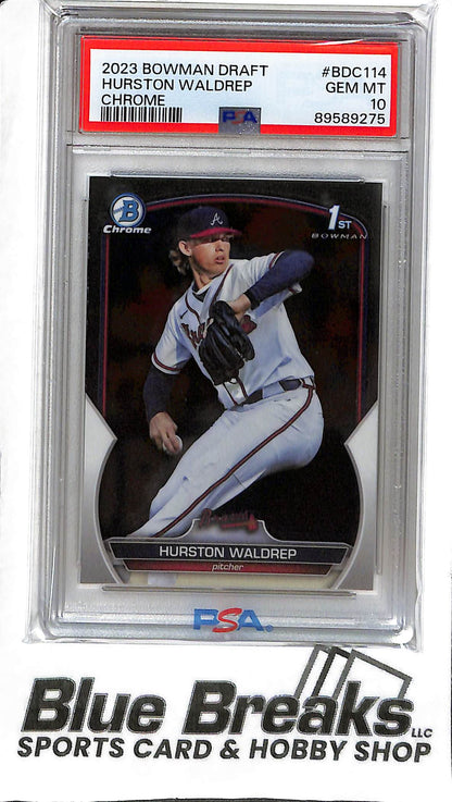 Hurston Waldrep BDC-114 - 2023 Bowman Draft - 1st Chrome - PSA 10 - Baseball - Braves