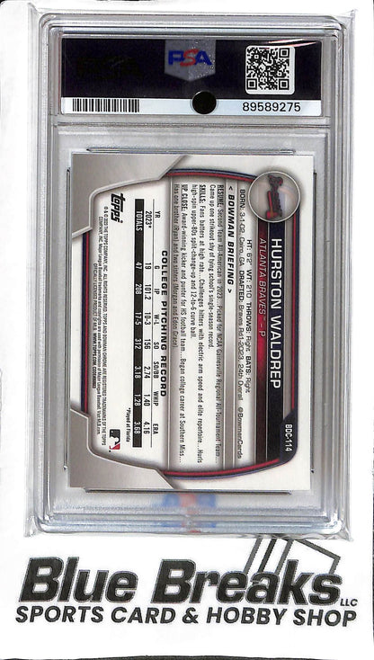 Hurston Waldrep BDC-114 - 2023 Bowman Draft - 1st Chrome - PSA 10 - Baseball - Braves