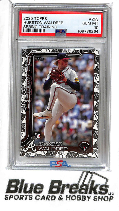 Hurston Waldrep #253 - 2025 Topps - RC - Spring Training - PSA 10 - Baseball - Braves