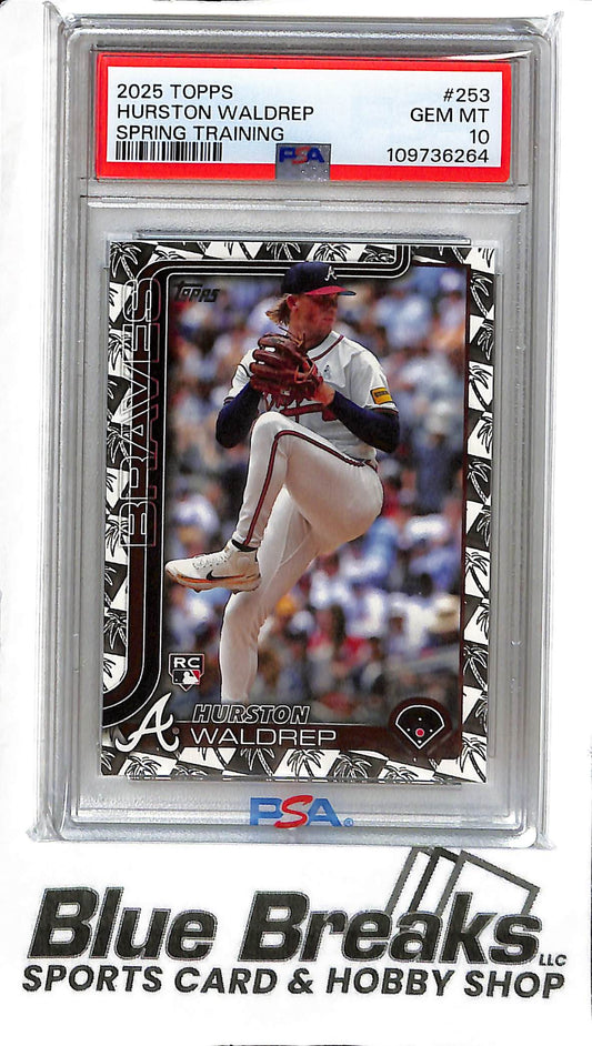 Hurston Waldrep #253 - 2025 Topps - RC - Spring Training - PSA 10 - Baseball - Braves