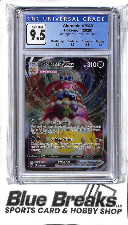 Alcremie VMAX 023/073 - Champion's Path - CGC 9.5 - Pokmon Blue Breaks Sports Card & Hobby Shop - Venice Alcremie VMAX 023/073 - Champion's Path - CGC 9.5 - Pokmon Blue Breaks Sports Card & Hobby Shop - Venice
