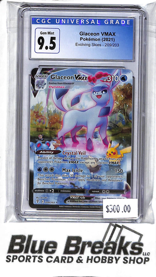 Glaceon VMAX 209/203 - Evolving Skies - CGC 9.5 - Pokémon