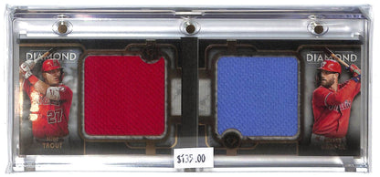 Mike Trout Bryce Harper DPDR-TH - 2023 Topps Diamond Icons - Dual Relic Booklet 01/10 - Baseball - Angels - Phillies