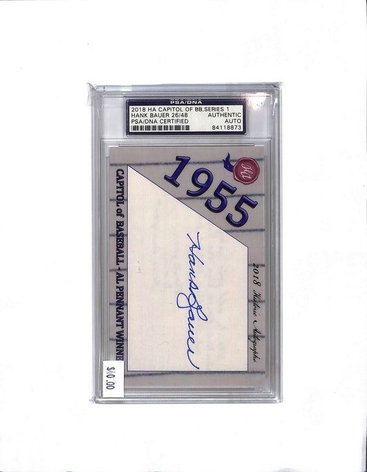 Hank Bauer Autograph - 2018 Historic Autograph Capitol of Baseball Series 1