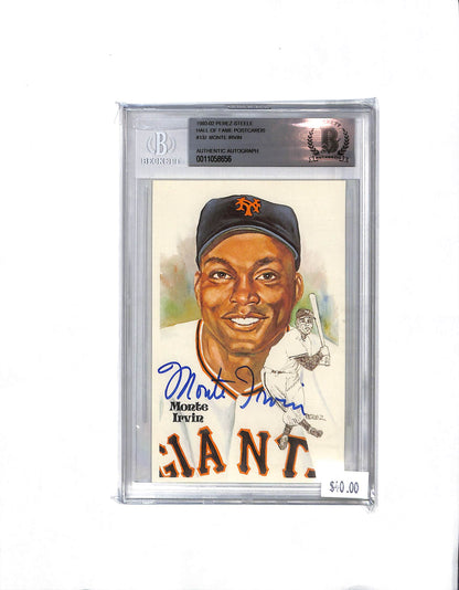 Monte Irvin #137 - 1980-02 Perez-Steele - Autographed Postcard - Baseball - Mets