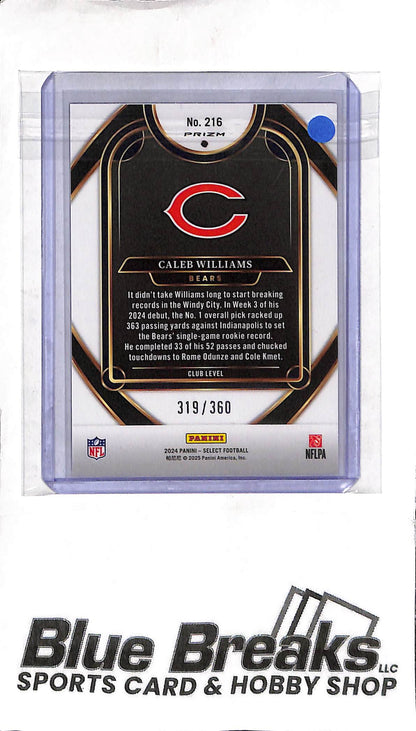 Caleb Williams 216 - 2024 Select - Club Level - RC - Purple 319/360 - Football - Bears