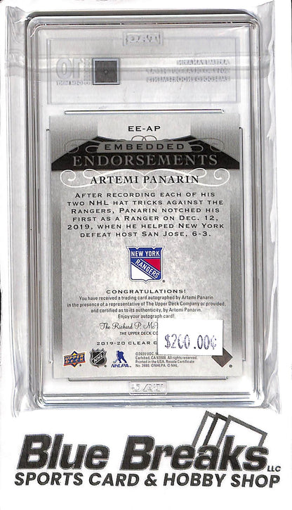 Artemi Panarin EE-AP - 2019 Upper Deck Clear Cut - Autograph 53/99 - TAG 10 - Hockey - Rangers