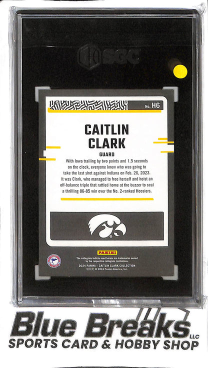 Caitlin Clark H6 - 2024 Panini Caitlin Clark Collection - Highlights - Vortex 276/399 - SGC 9 - College Basketball - Iowa - Fever