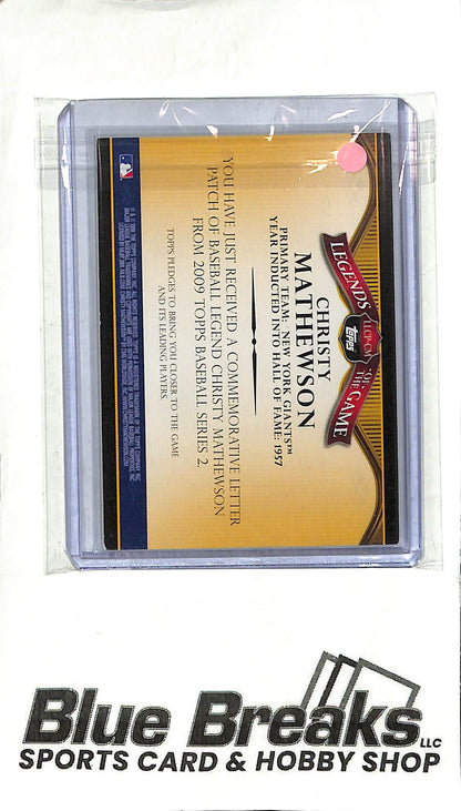 Christy Mathewson LLCP-CM - 2009 Topps Series Two - Legendary Letters Commemorative Patch - 34/50 - Baseball - Giants