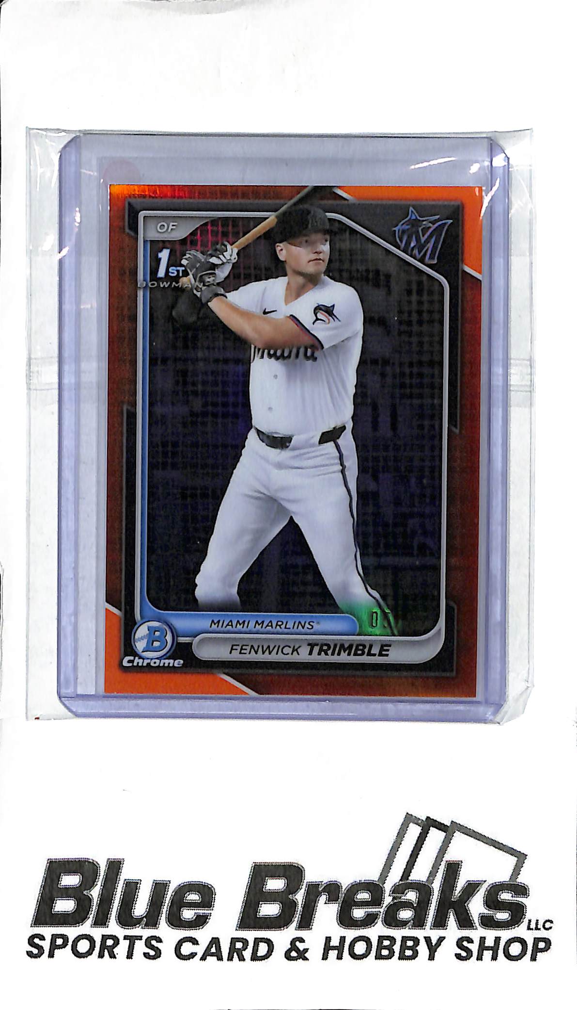 Fenwick Trimble BCP-121 - 2024 Bowman Chrome - 1st Bowman - Orange 05/25 - Baseball - Marlins