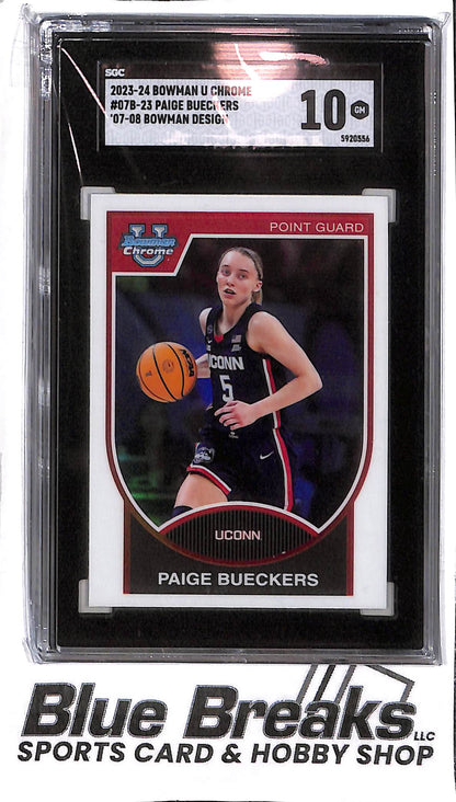 Paige Bueckers07B-23 - 2023-24 Bowman U Chrome - '07-'08 Design - SGC 10 - UCONN - WNBA