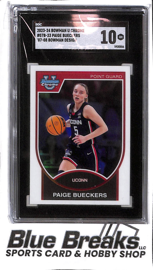 Paige Bueckers07B-23 - 2023-24 Bowman U Chrome - '07-'08 Design - SGC 10 - UCONN - WNBA