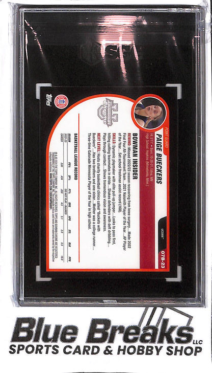 Paige Bueckers07B-23 - 2023-24 Bowman U Chrome - '07-'08 Design - SGC 10 - UCONN - WNBA