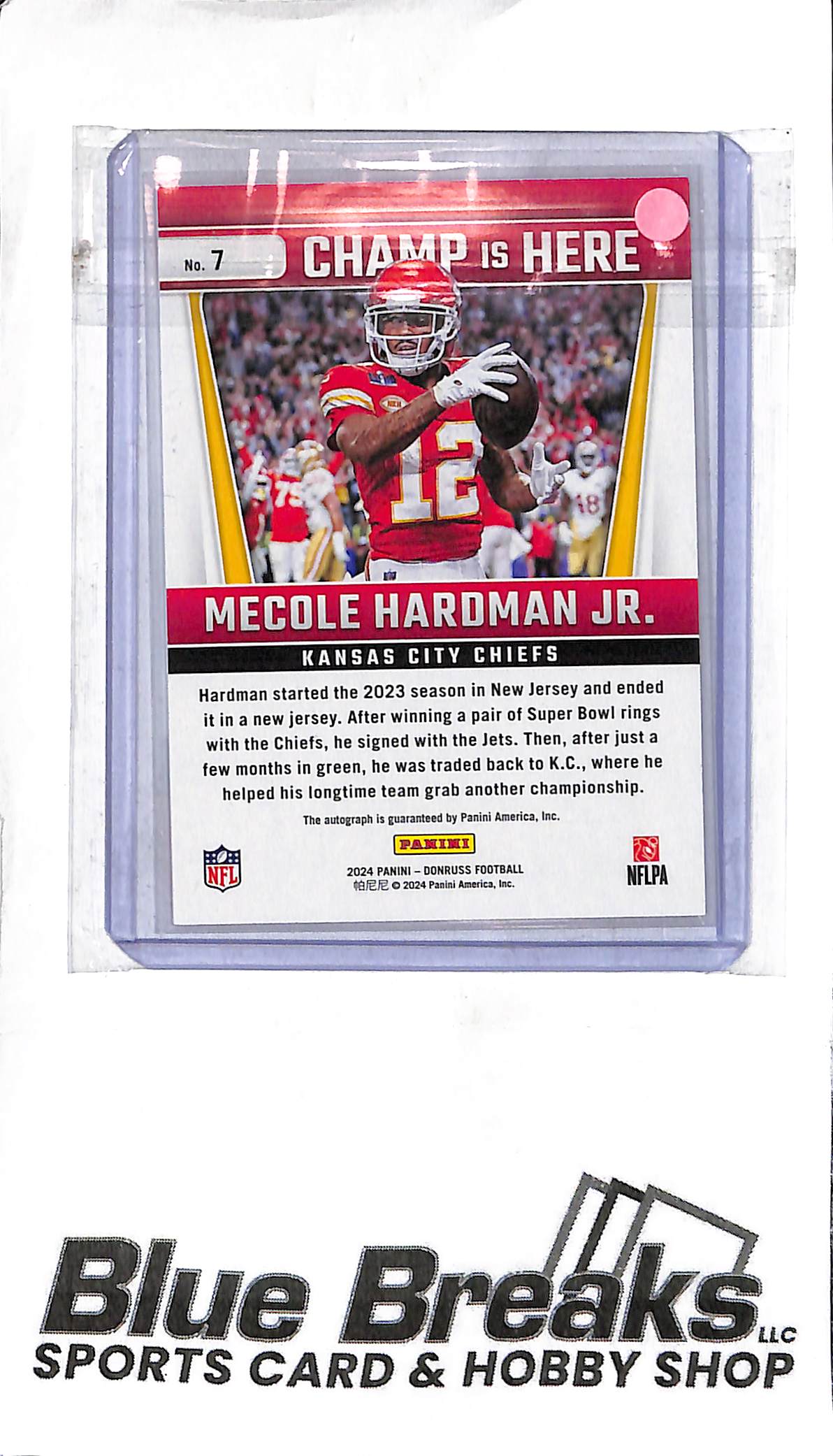 Mecole Hardman Jr. #7 - 2024 Donruss - Champ Is Here Auto - 139/299 - Football - Chiefs