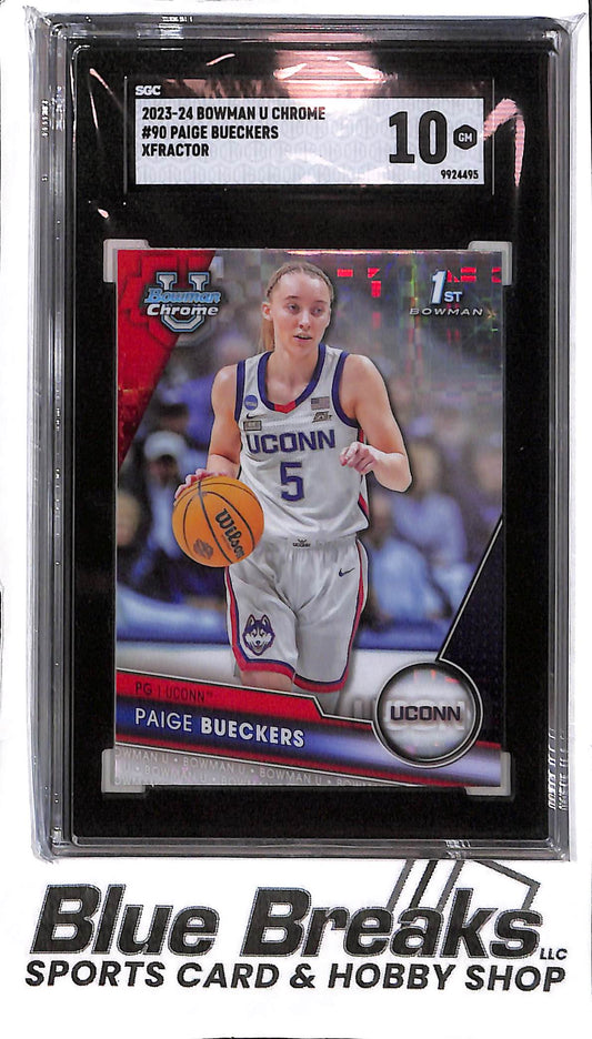 Paige Bueckers #90 - 2023-24 Bowman U Chrome - 1st Xfractor - SGC 10 - UCONN - WNBA