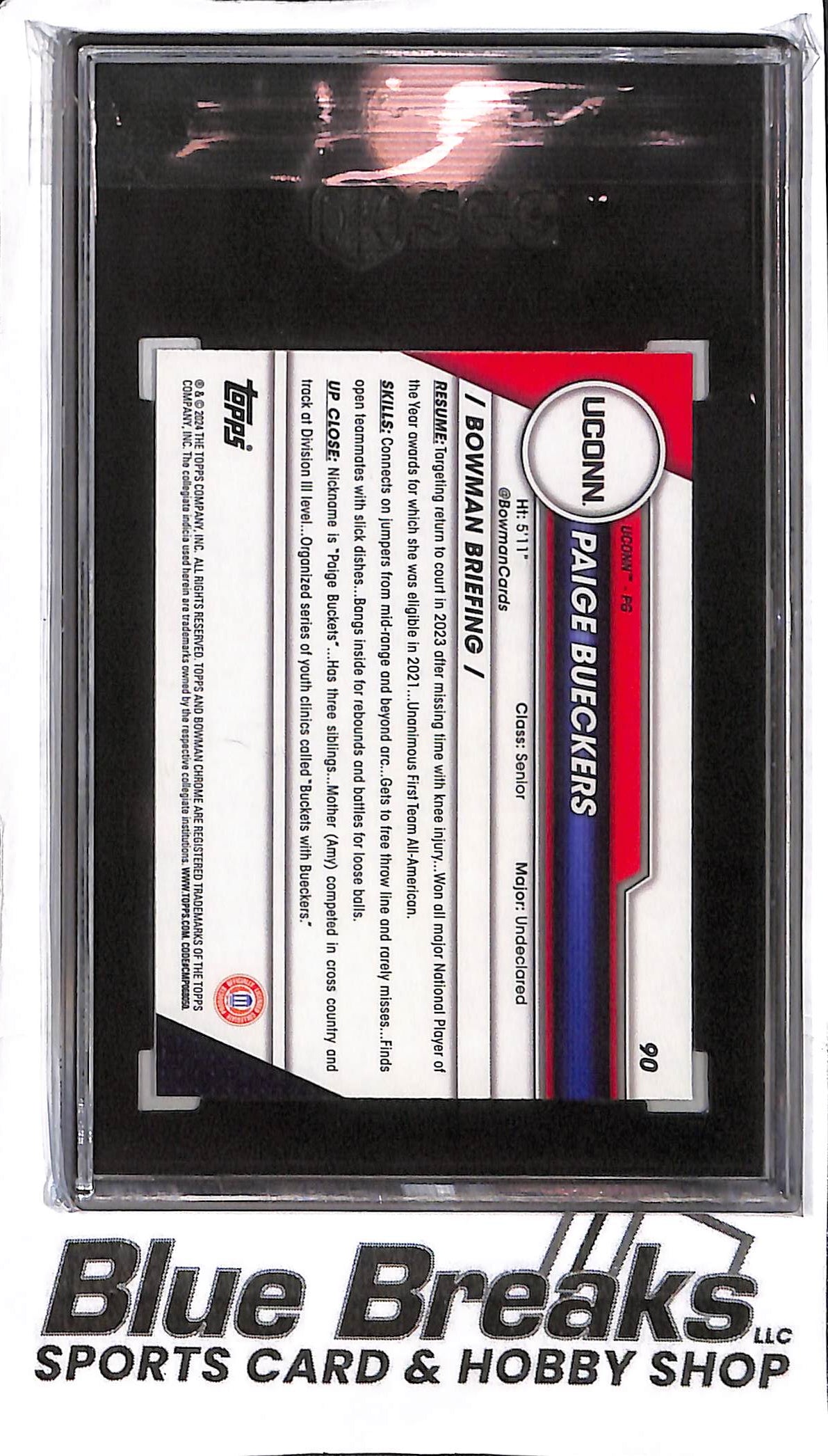 Paige Bueckers #90 - 2023-24 Bowman U Chrome - 1st Xfractor - SGC 10 - UCONN - WNBA