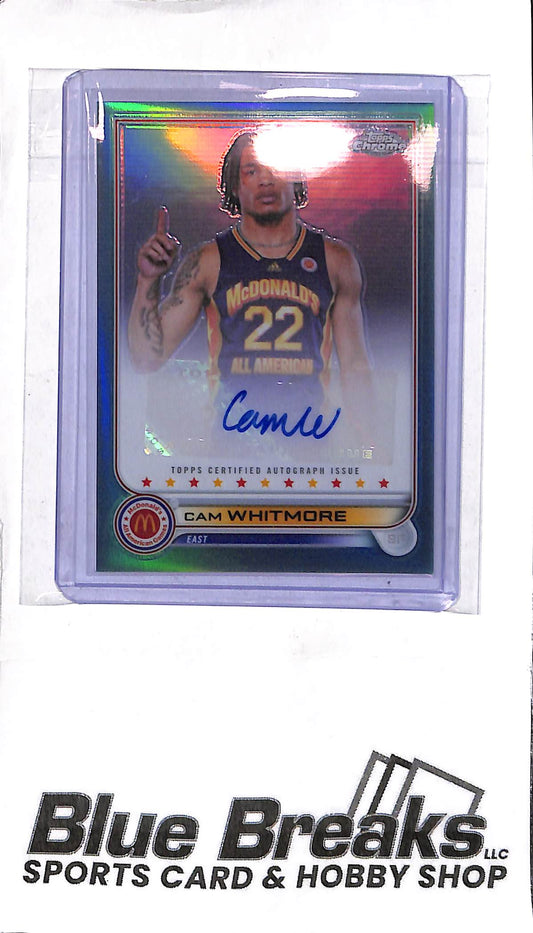 Cam Whitmore CA-CW - 2022 Topps Chrome McDonalds - Autograph Aqua 29/99 - Basketball