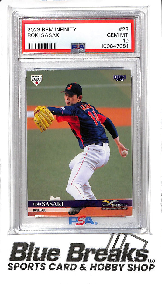 2023 BBM - Infinity - Roki Sasaki - #28 - PSA 10 - Japanese baseball - Marines - Dodgers