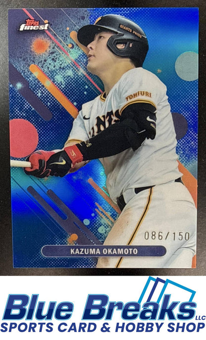 2025 Topps Finest NPB Blue Kazuma Okamoto 086/150 #35 Yomiuri Giants Toronto Blue Jays