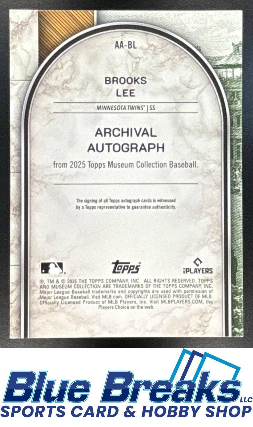 2025 Topps Museum Collection Brooks Lee #AA-BL Archival Auto Pink Sapphire 21/99 RC