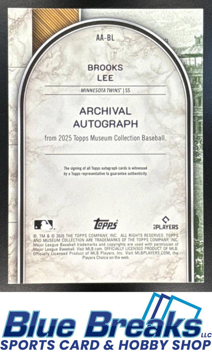 2025 Topps Museum Collection Brooks Lee #AA-BL Archival Auto Pink Sapphire 21/99 RC