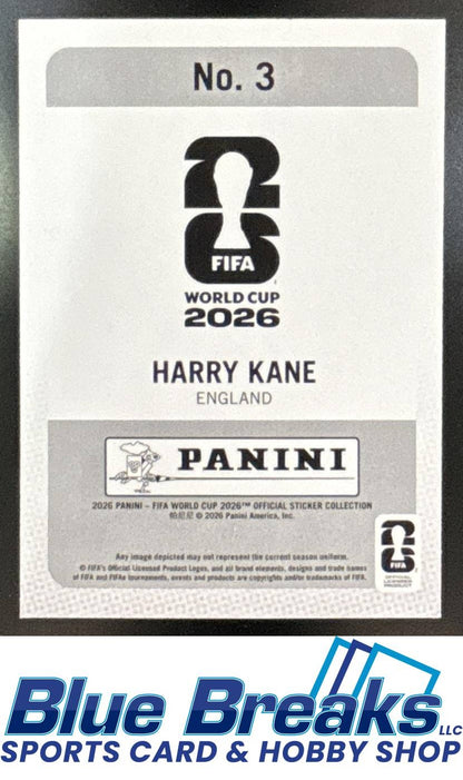 2026 Panini World Cup Sticker Collection Harry Kane #3 England