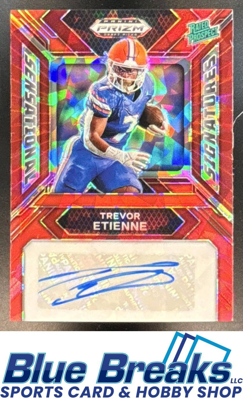 2024 Panini Prizm Collegiate Draft Picks Trevor Etienne #SS-TEE Sensational Signatures Red Ice RC Auto Gators Panthers