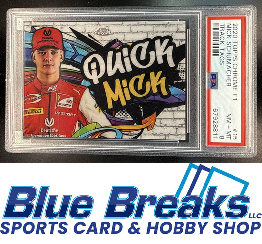 2020 Topps Chrome Formula 1 Track Tags Mick Schumacher [RC] #TT-15 PSA 8