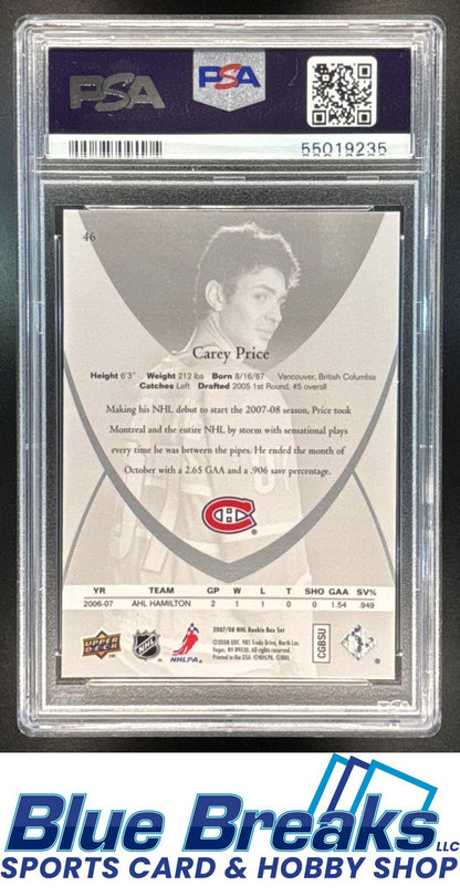 2007 Upper Deck RC Class Box Set Carey Price #46 PSA 10