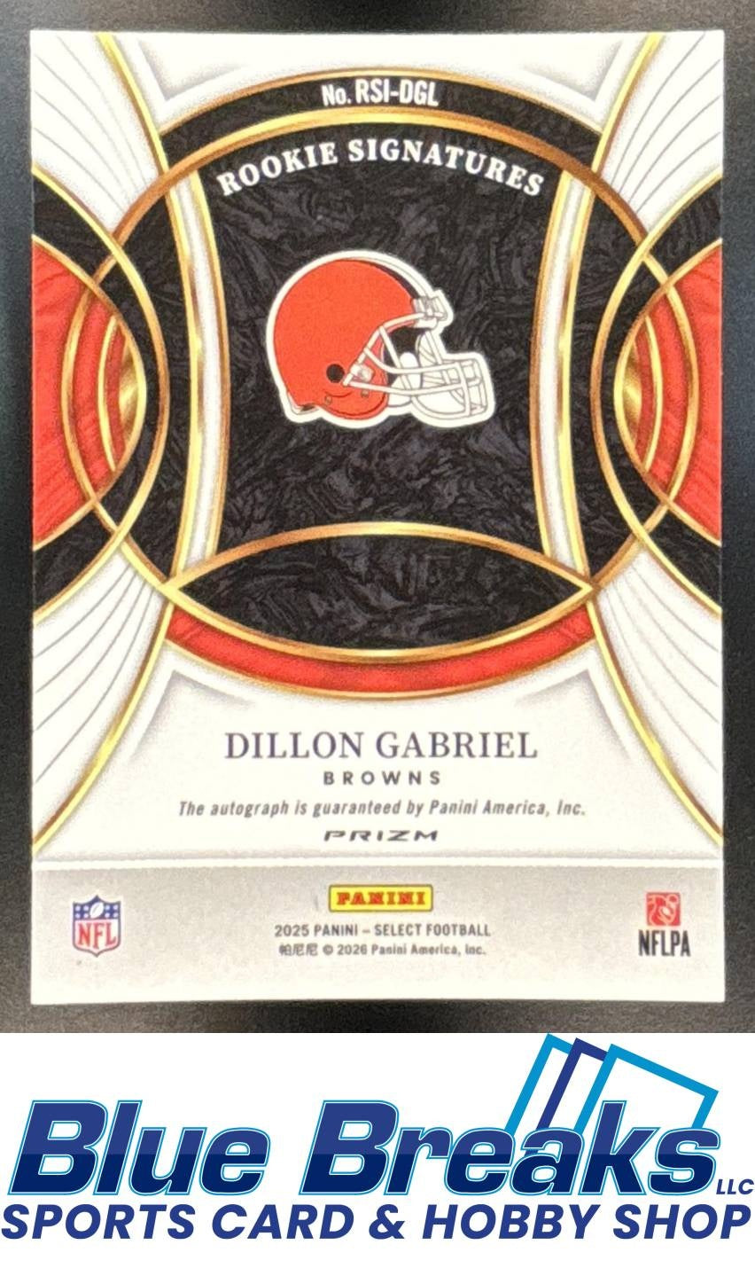 2025 Panini Select Dillon Gabriel #RSI-DGL RC Signatures Silver Prizm Auto Browns
