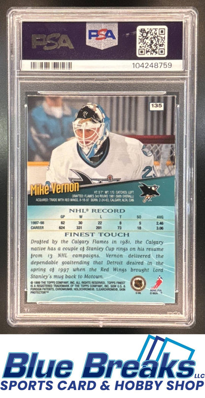 1998-99 Topps Finest Mike Vernon #135 PSA 10 San Jose Sharks