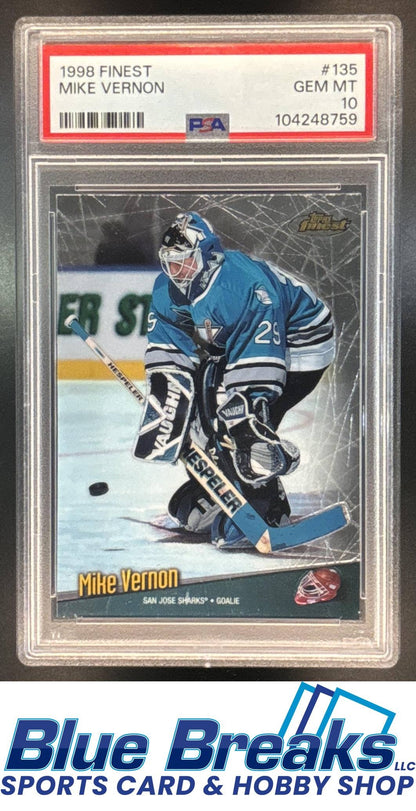 1998-99 Topps Finest Mike Vernon #135 PSA 10 San Jose Sharks