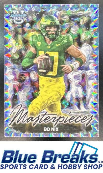 2023 Bowman University Best Bo Nix #BM-12 Masterpieces Geometric