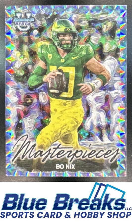 2023 Bowman University Best Bo Nix #BM-12 Masterpieces Geometric
