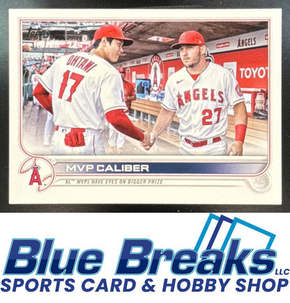 2022 Topps Update MVP Caliber Mike Trout Shohei Ohtani #US115
