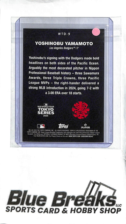 Yoshinobu Yamamoto WTD-9 - 2025 Topps Tokyo Series - Insert - Baseball - Dodgers