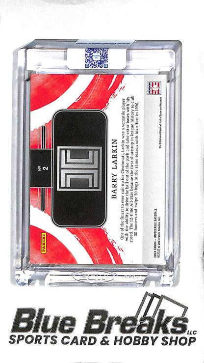 Barry Larkin #2 - 2024 Panini Impeccable - Silver Bar - 18/25 - Baseball - Reds
