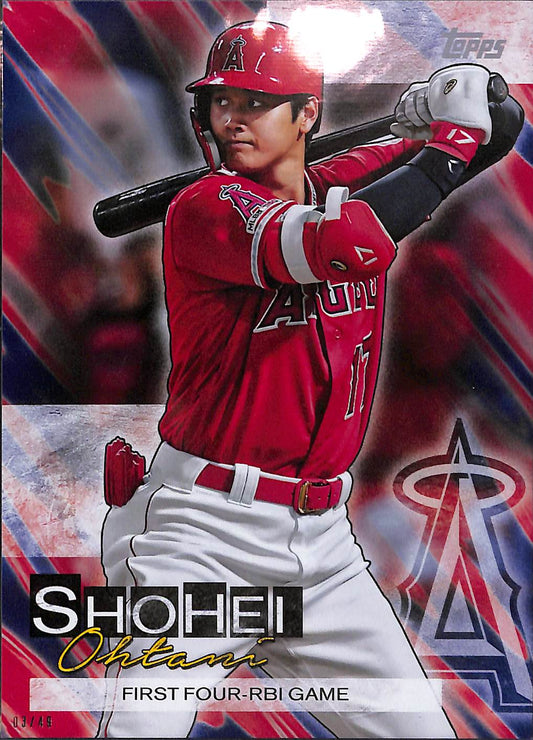 Shohei Ohtani SO-20 - 2019 Topps - Oversized 03/49 - First Four-RBI Game - Baseball - Angels