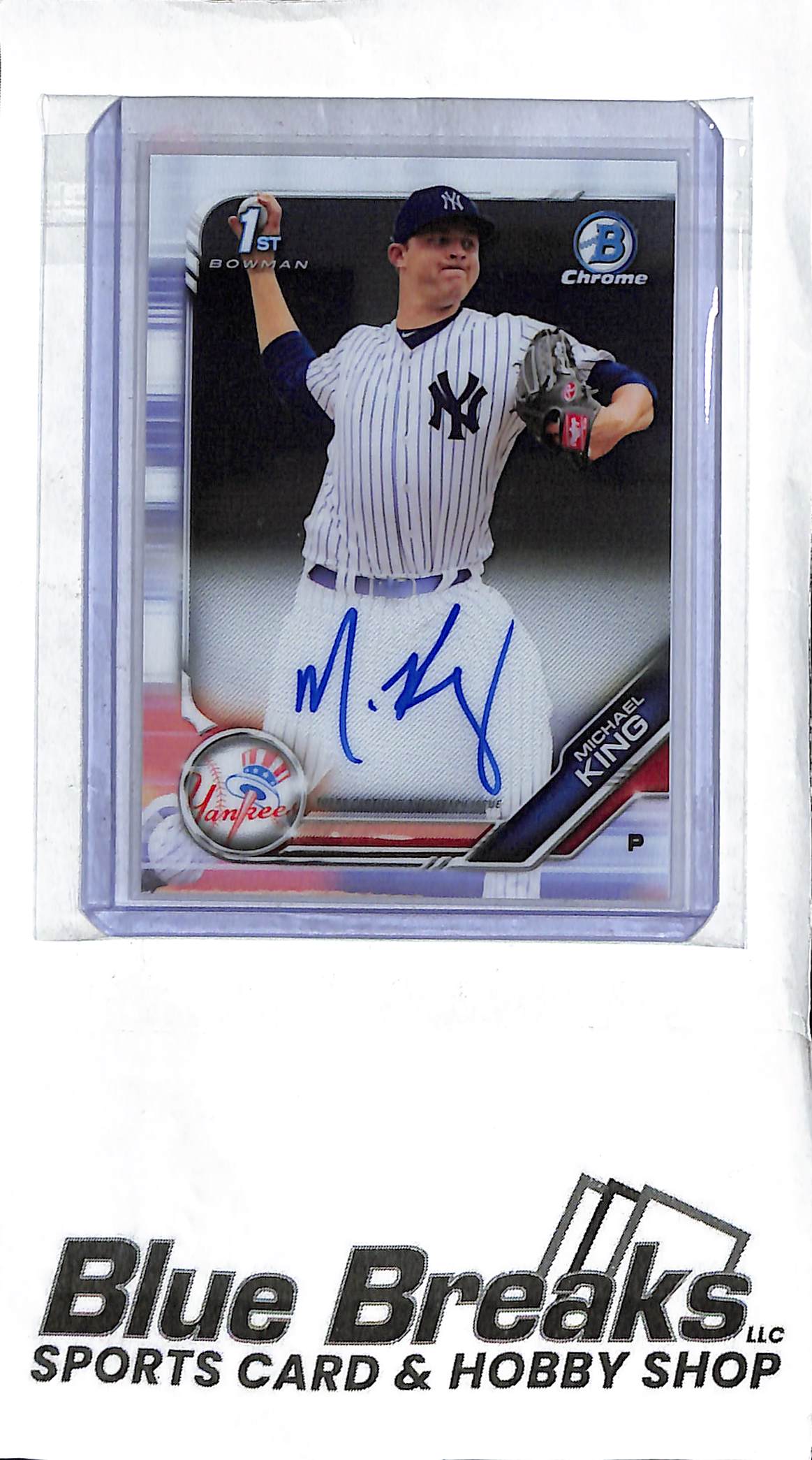 Michael King CPA-MK - 2016 Bowman Chrome - 1st Auto - Prospect - Baseball - Yankees - Padres