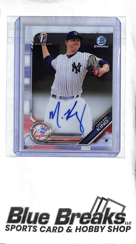 Michael King CPA-MK - 2016 Bowman Chrome - 1st Auto - Prospect - Baseball - Yankees - Padres