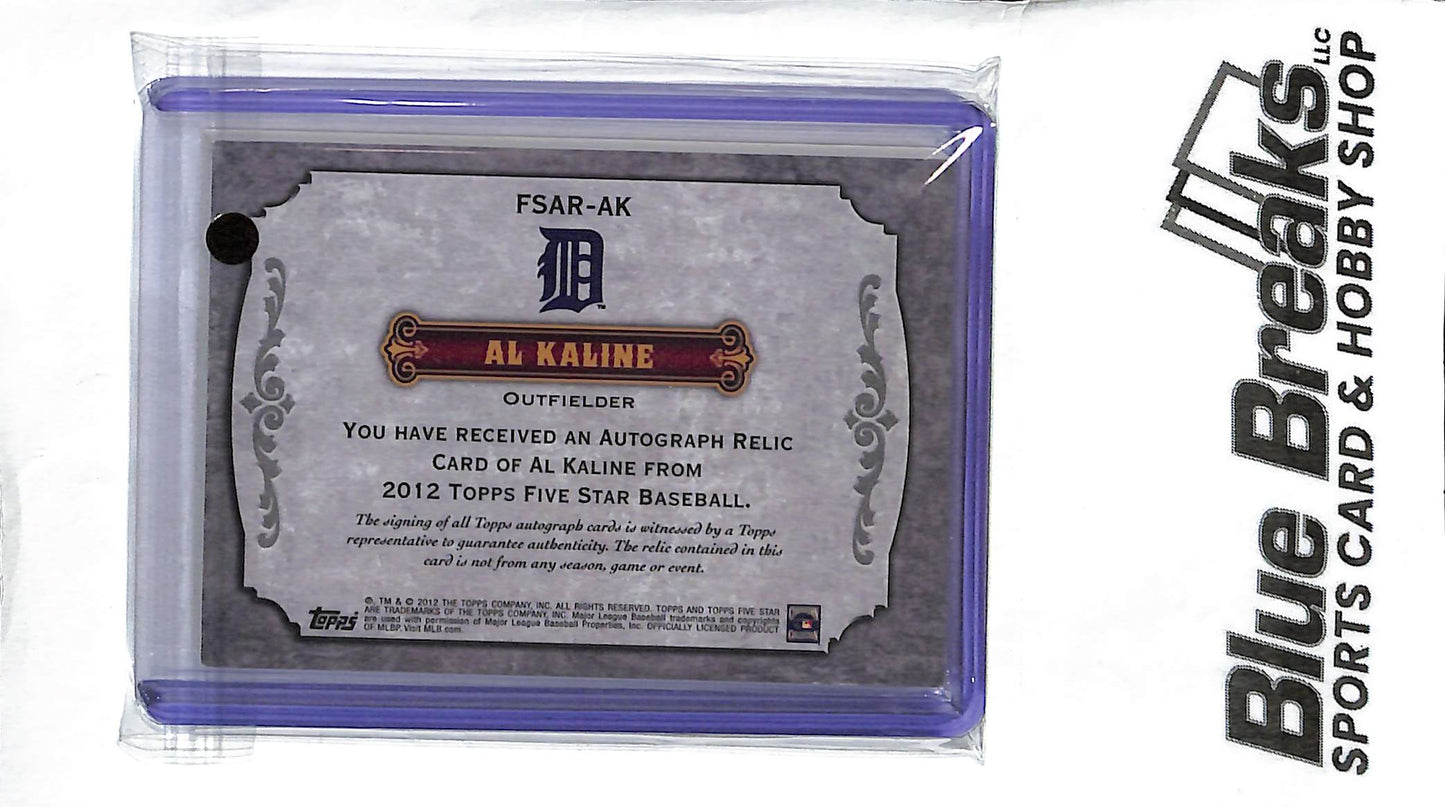 Al Kaline FSAR-AK - 2012 Topps Five Star - Bat Relic Auto - 05/97 - Baseball - Tigers