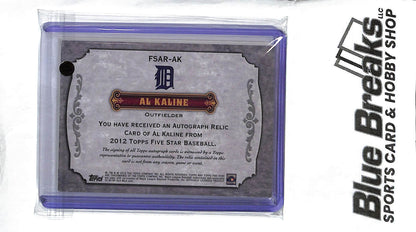 Al Kaline FSAR-AK - 2012 Topps Five Star - Bat Relic Auto - 05/97 - Baseball - Tigers