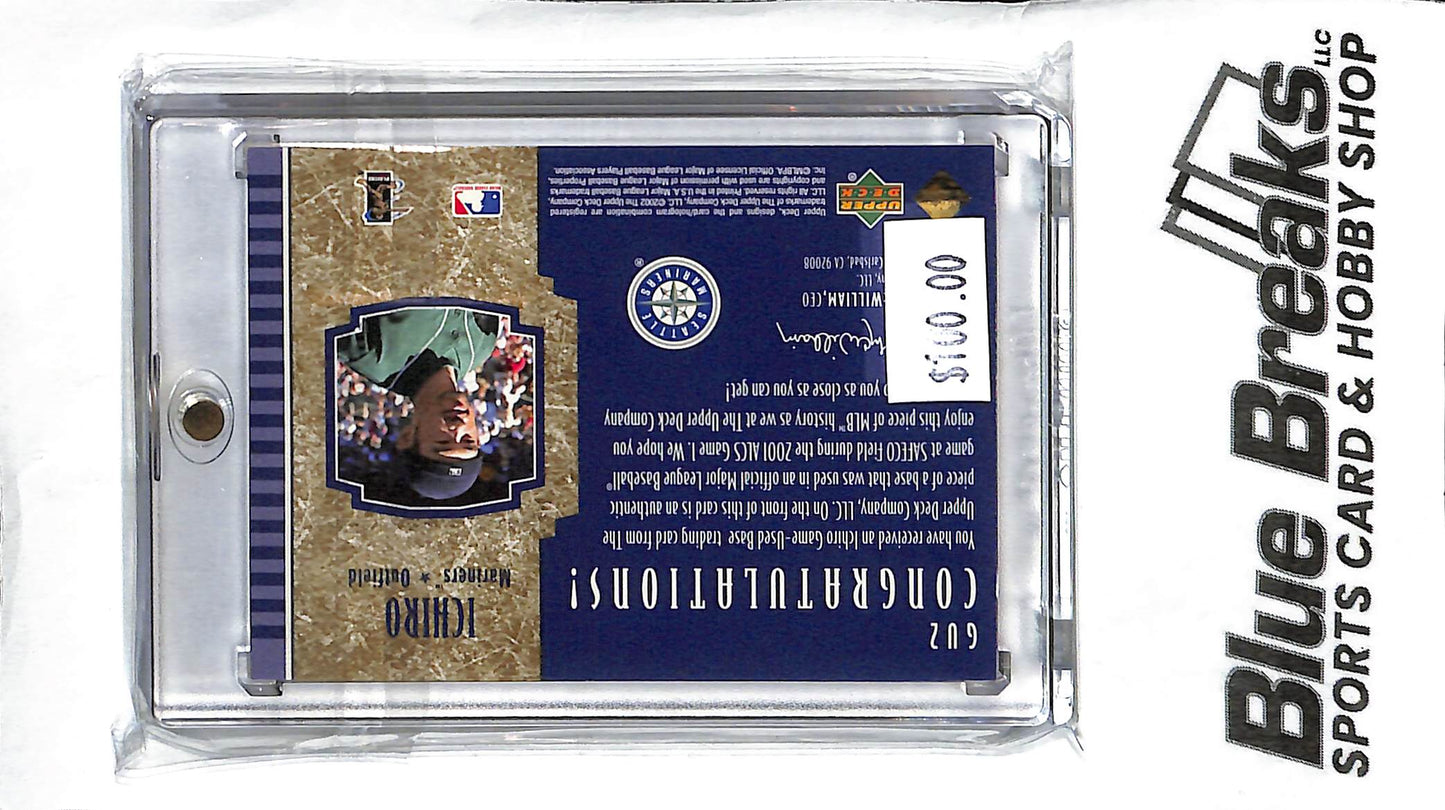 Ichiro GU2 - 2002 Upper Deck - Game-Used Base Relic - Baseball - Mariners